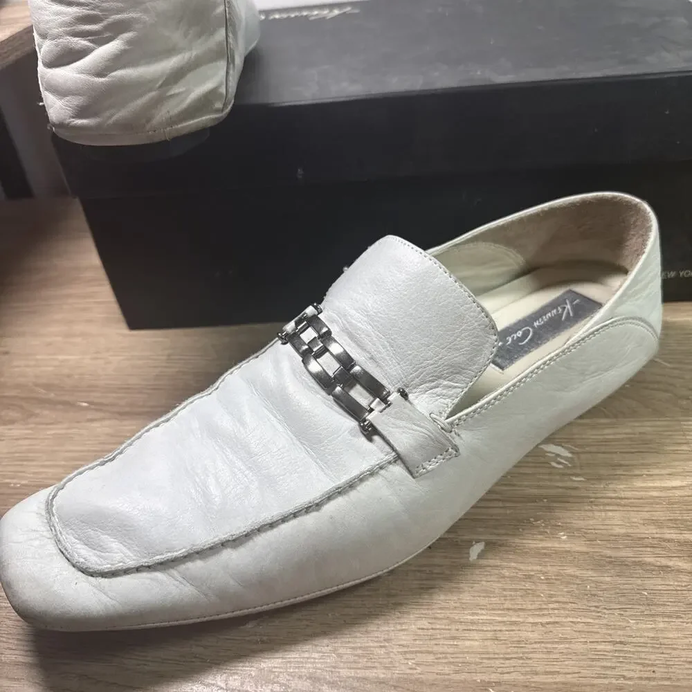 MEN'S KENNETH COLE FEEL GOOD SLIP-ON LOAFERS LEATHER WHITE KM26986LE 13M